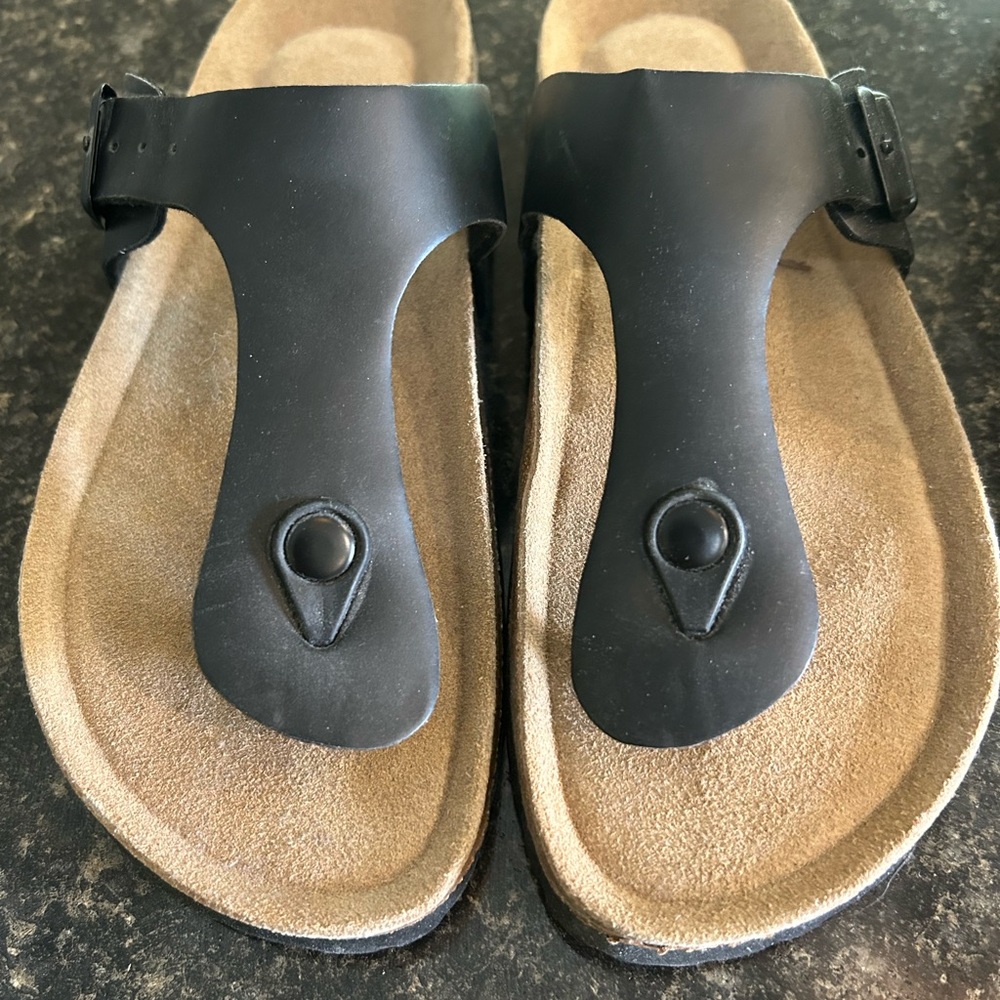 Black Leather Sandals